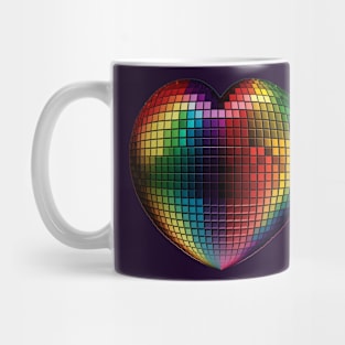 Puffy Rainbow Heart Mosaic Mug